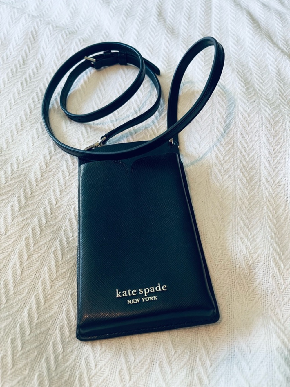 kate spade Black Crossbody Card Pouch with Strap